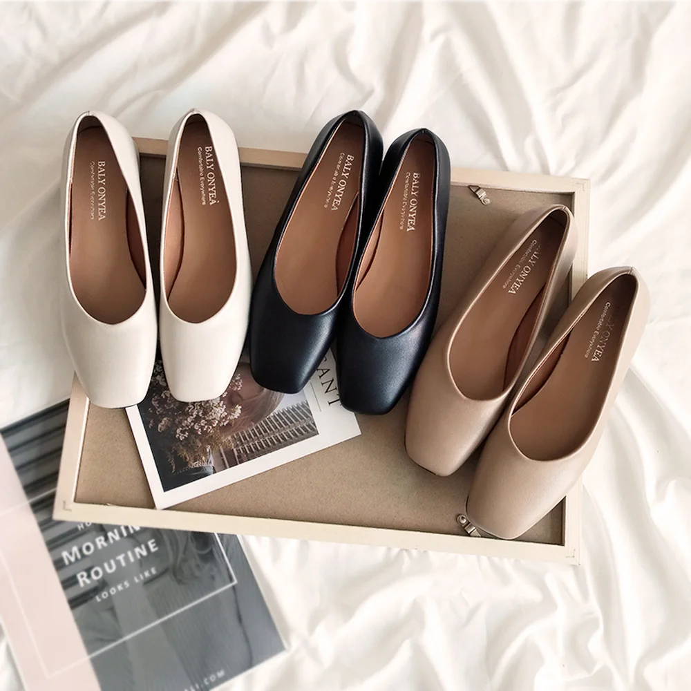 Туфли женские на низком толстом каблуке квадратный носок ретро туфли-лодочки