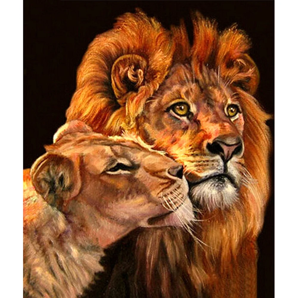 Лев и тигр рисунок