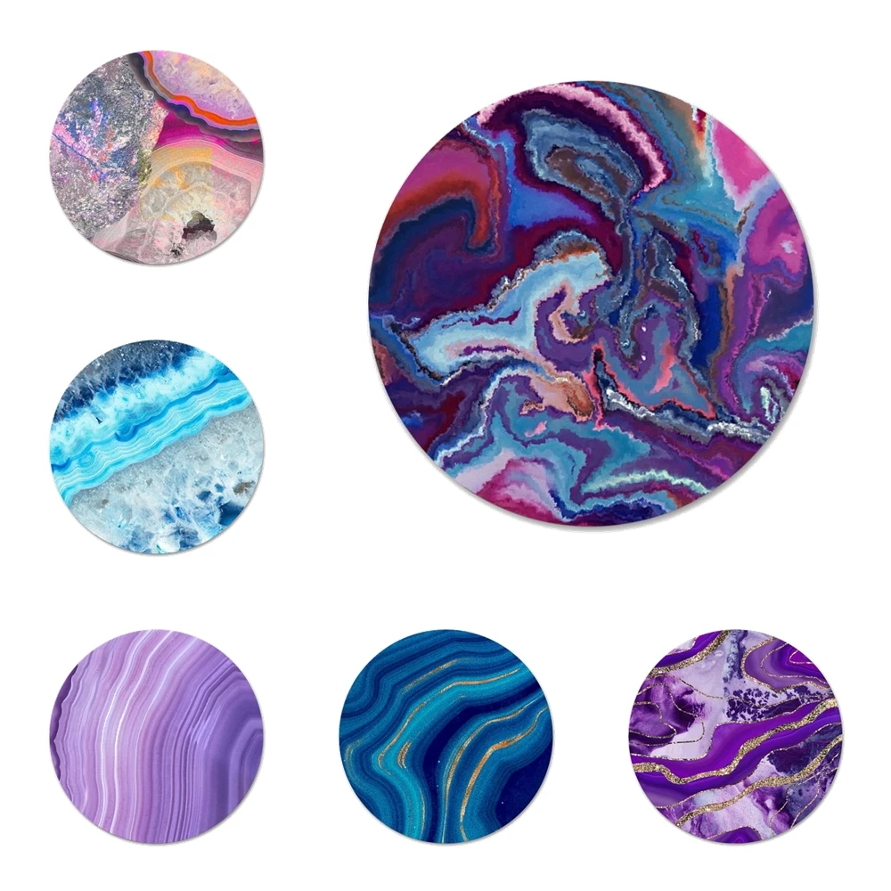 58mm Blue Pink Purple Gemstone Agate Marble crystal Refrigerator Magnet Bottle Opener Beer Coke Sue Bottle Opener