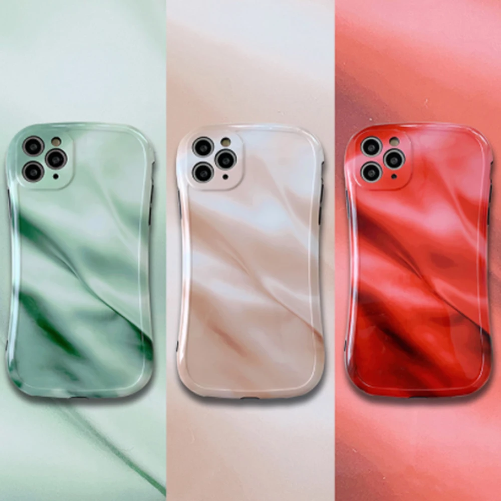 

Shockproof Phone Cover For iPhone 11 Pro Max XS XR 8 7 6 SE2020 Silk Pattern Soft TPU Phone Case Three Colors