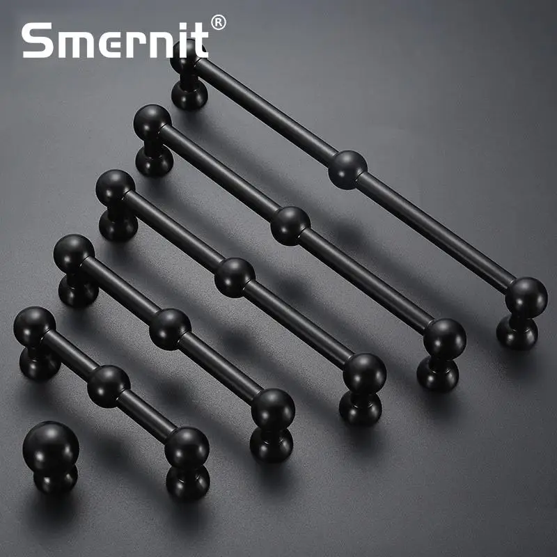 Современные Черные дверные ручки элегантный выдвижной ящик ручка двери