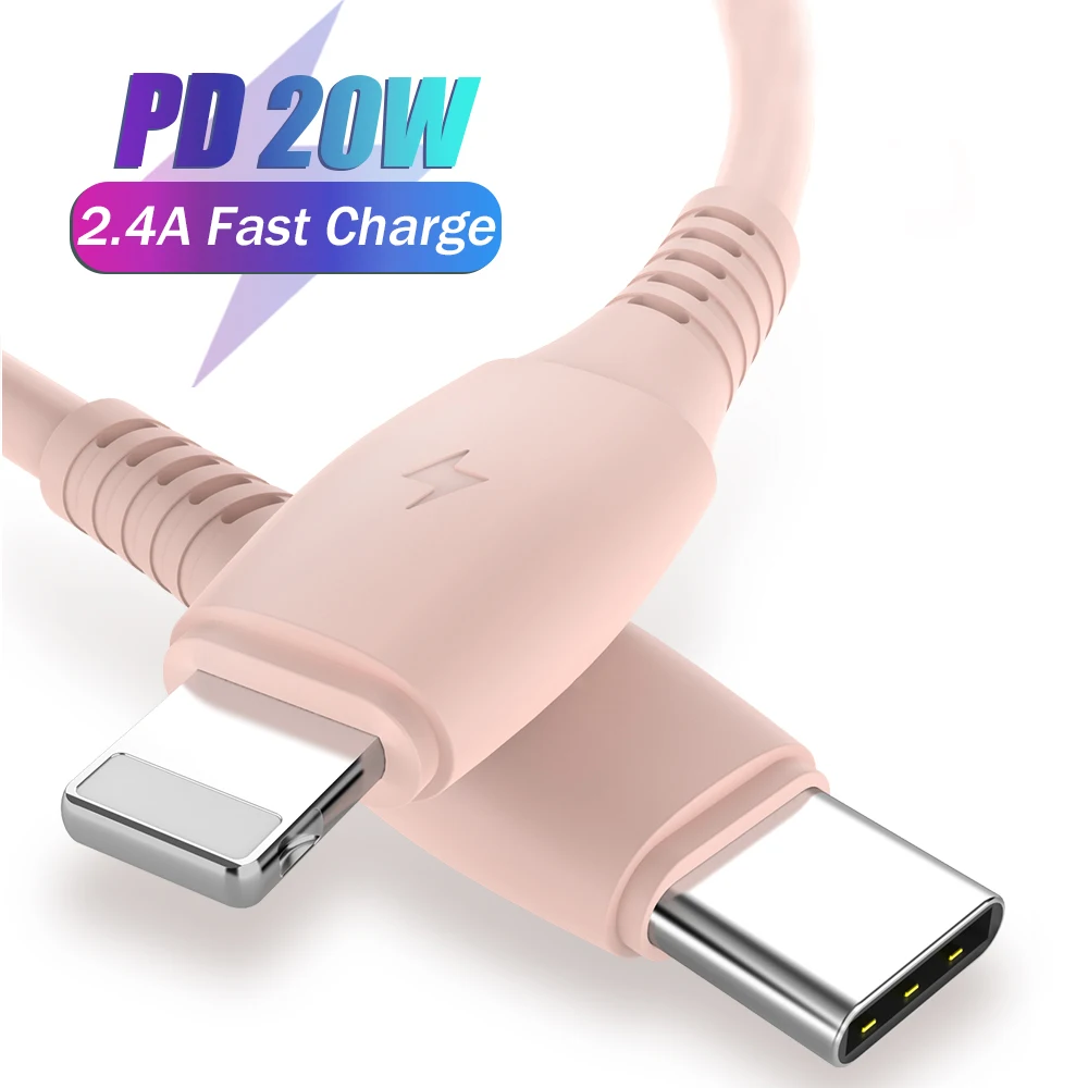 

20W PD USB Type C Cable for iPhone 13 12 11 Pro Max X XS 2.4A Fast Charging Charger for MacBook iPad Type-C USB C Data Wire Cord