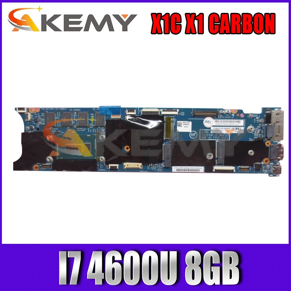 

Akemy For Lenovo ThinkPad X1 Carbon Laptop Motherboard 12298-2 48.4LY06.021 CPU I7 4600U 8GB 100% FRU 00HN758 00HN770