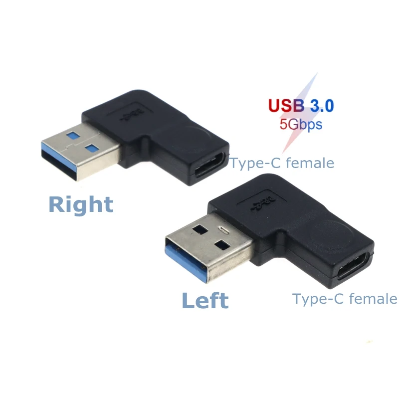 

Переходник с левого и правого углов USB C Type C «мама» на USB 3,0 «папа» 5 Гбит/с OTG для ноутбука, мобильного жесткого диска