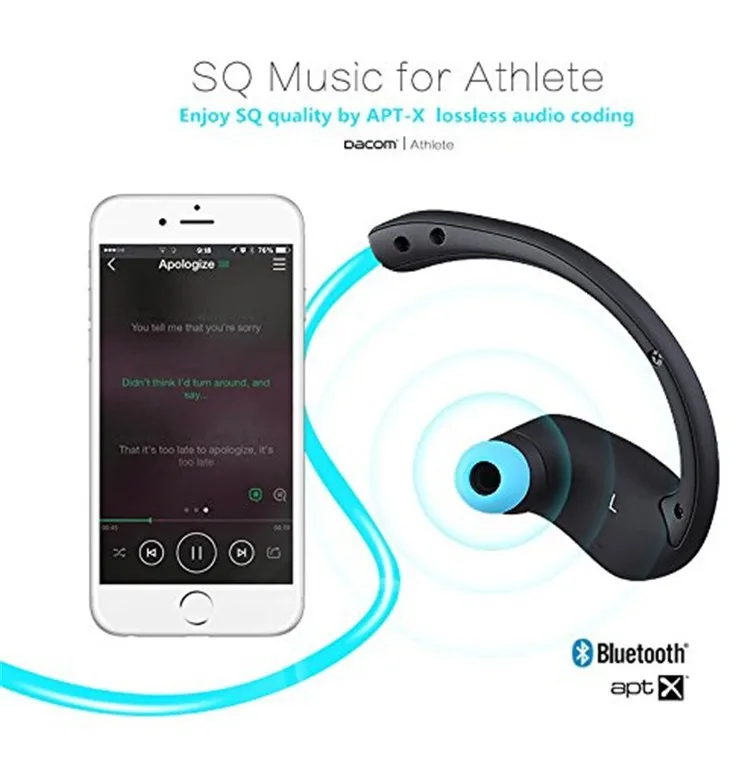 Dacom Athlete Bluetooth гарнитура для iPhone для samsung беспроводные наушники спортивные стерео наушники с HD микро NFC auriculares