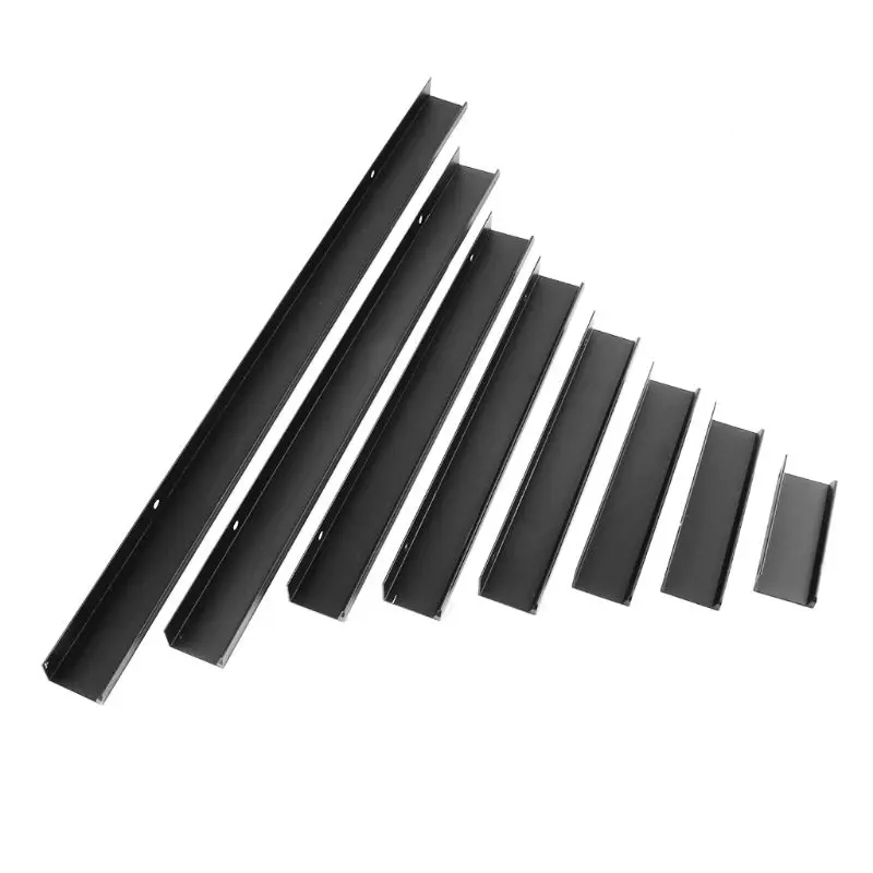 Современные кухонные шкафы с длинной скрытой темной ручкой алюминиевый сплав