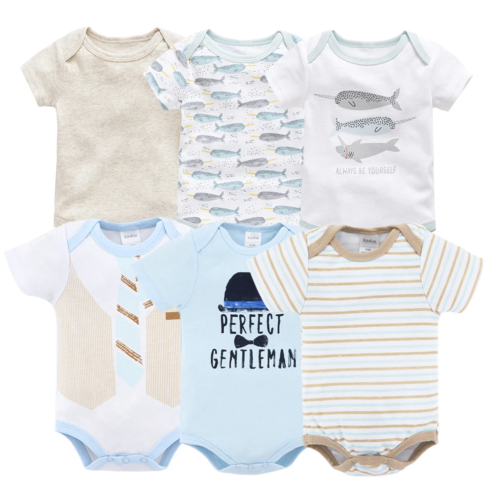 HY21092290 Honeyzone 6 шт. Детские боди из хлопка цельный короткий рукав Roupa De Bebes летний комплект одежды для маленьких мальчиков - Цвет: HY21092290