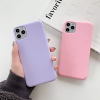 silicone solid color case for iphone 8 plus xs 11 pro max xr x se 2020 soft cover candy phone cases for iphone 7 6 6s soft cover