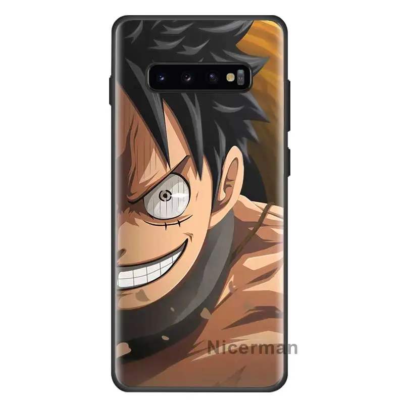 anime one piece luffy zoro case for samsung galaxy s20 fe s21 uitra s10 plus s20 s21 s9 s10e note 20 black silicone phone coque free global shipping