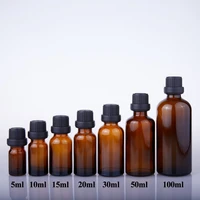 10pcslot 5 1015 20 30 50 100 ml empty amber glass essential oil dropper bottles liquid vials containers for doterra