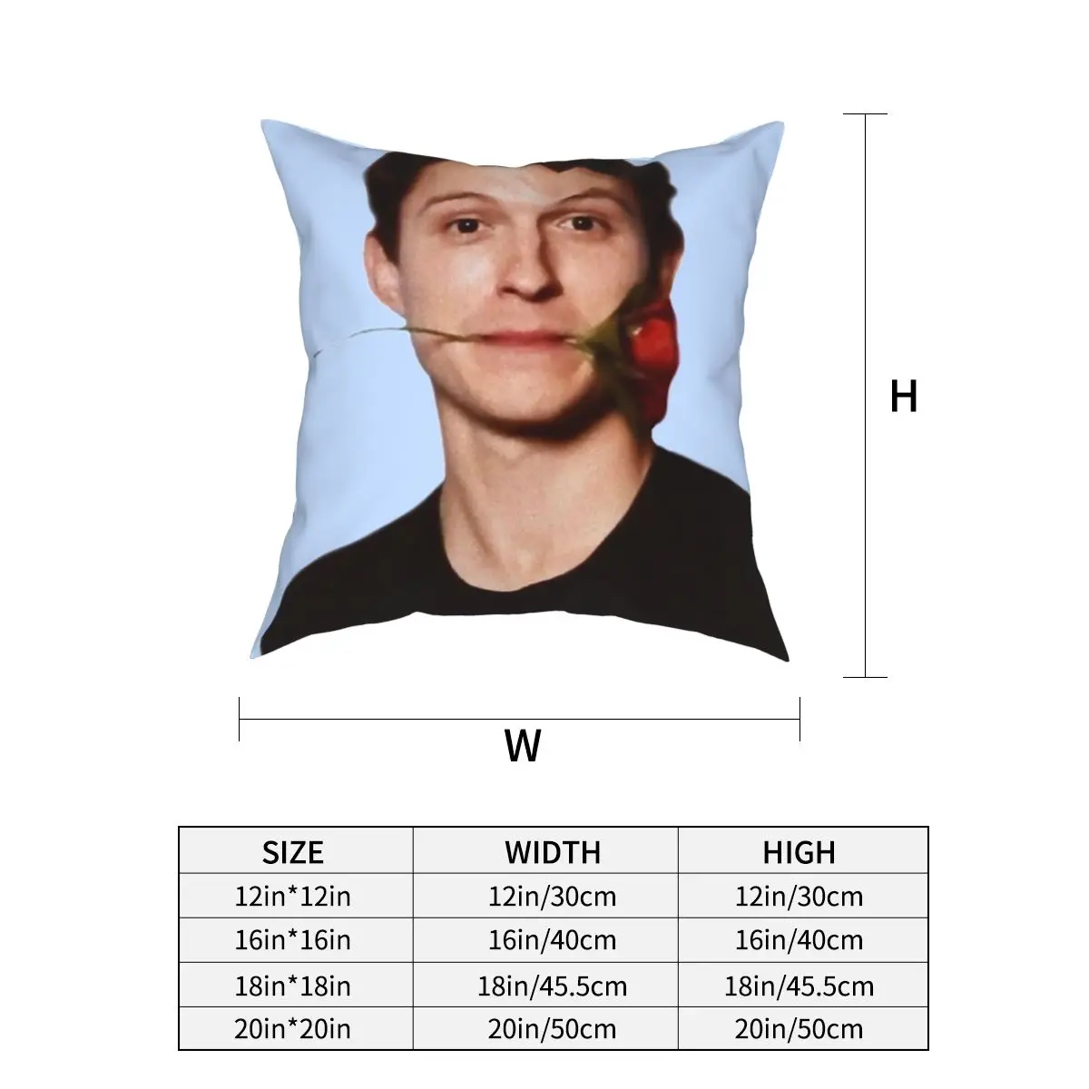 

Tom Holland Rose Flower Pillowcase Printed Polyester Cushion Cover Decorative Pillow Case Cover Home Zippered 45*45cm