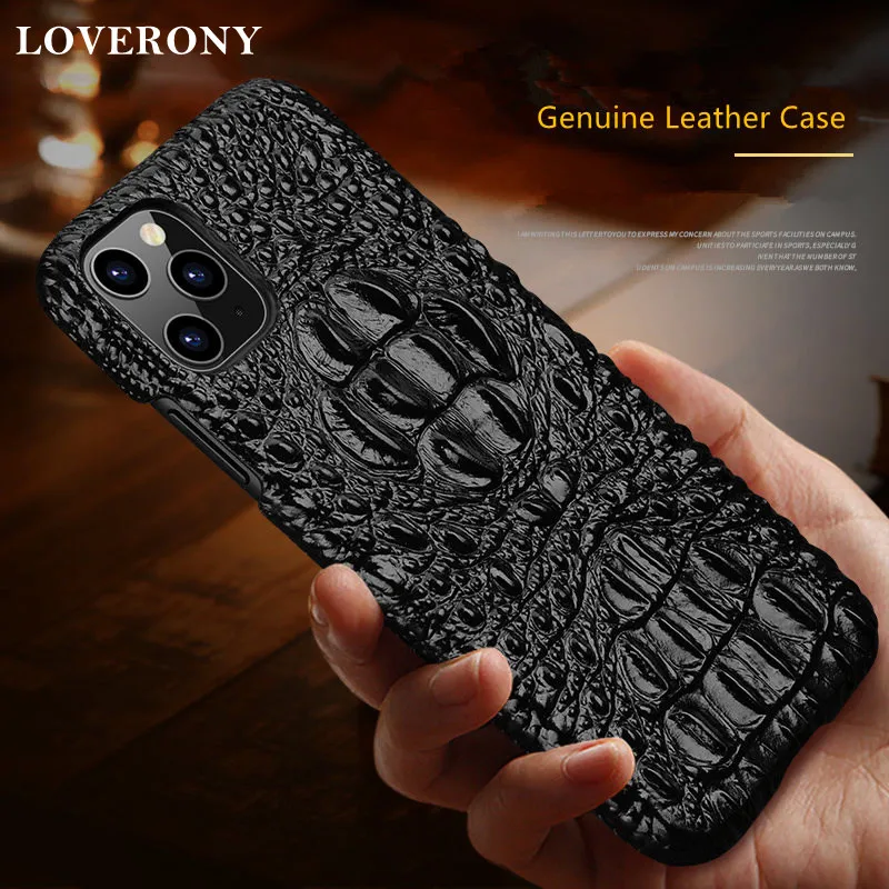 

LOVERONY Business Case For iPhone 12 X XR XS MAX Protective Case For iPhone 11 ProMax Luxury Plain Cowhide Leather Back Cover