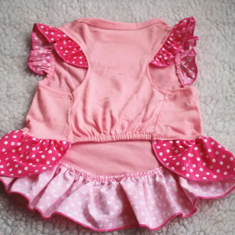 

Summer Pet Dog Dress Puppy Princess Tutu Clothes With Bowknot Wedding Party Bow Vest Pink T-Shirt Costume Clothing Pet Supplies