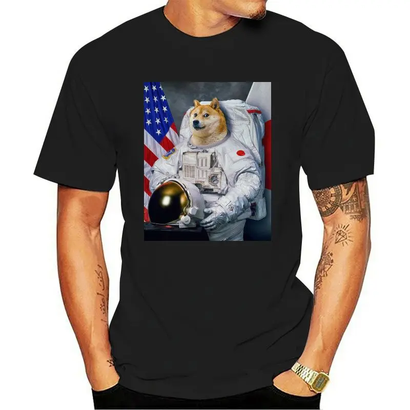 

New Fashion Brand T Shirt Fashion Doge Astronaut Funny Men's White, Custom Made T-shirtt Shirt Creator Popular 2020 New 3d T