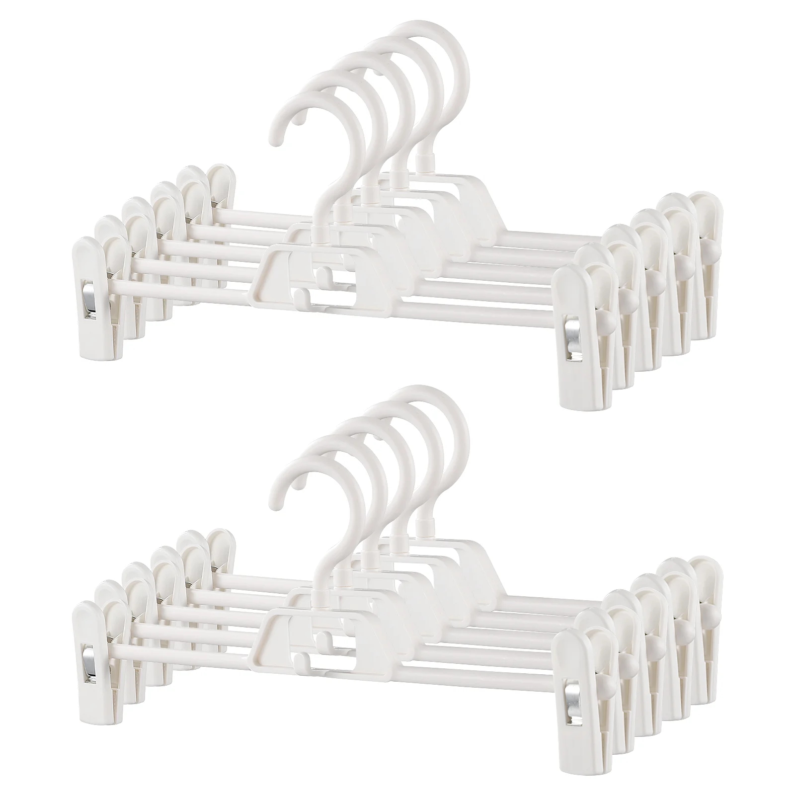 

DOITOOL 10pcs Pant Hangers Skirt Hangers Adjustable Clips Hangers Pants Clothes Hanger Rack