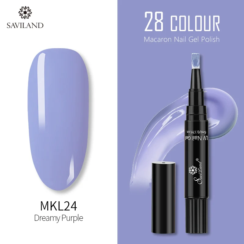 MKL24 SAVILAND 28 цветов блеск Макарон гель лак для ногтей ручка замочить от лак для ногтей праймер верхнее покрытие УФ гель лак для нейл-арта инструменты - Цвет: MKL24