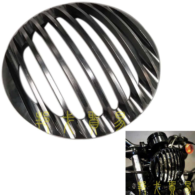 Мотоцикл черный 5,7" светодиодные фары Гриль Крышка для Harley Sportster 883 1200 XL железные пользовательские 2004-2013 крышка фары