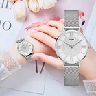 Женские часы DOM Топ бренд Роскошные Кварцевые Часы повседневные кварцевые часы с кожаным сетчатым ремешком ультра тонкие часы Relog G-36G