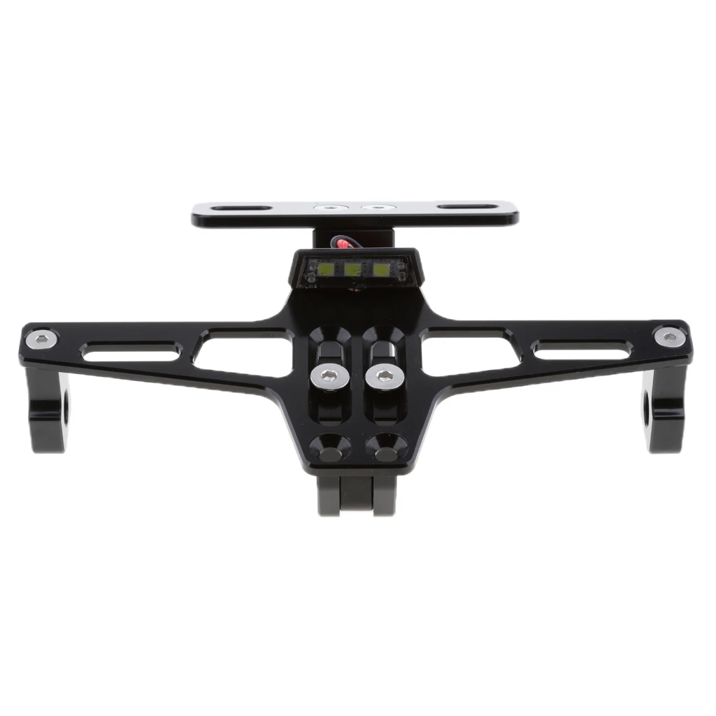 Universal CNC Adjustable Motorcycle License Plate Frame Holder Bracket w/ Light Black | Автомобили и мотоциклы