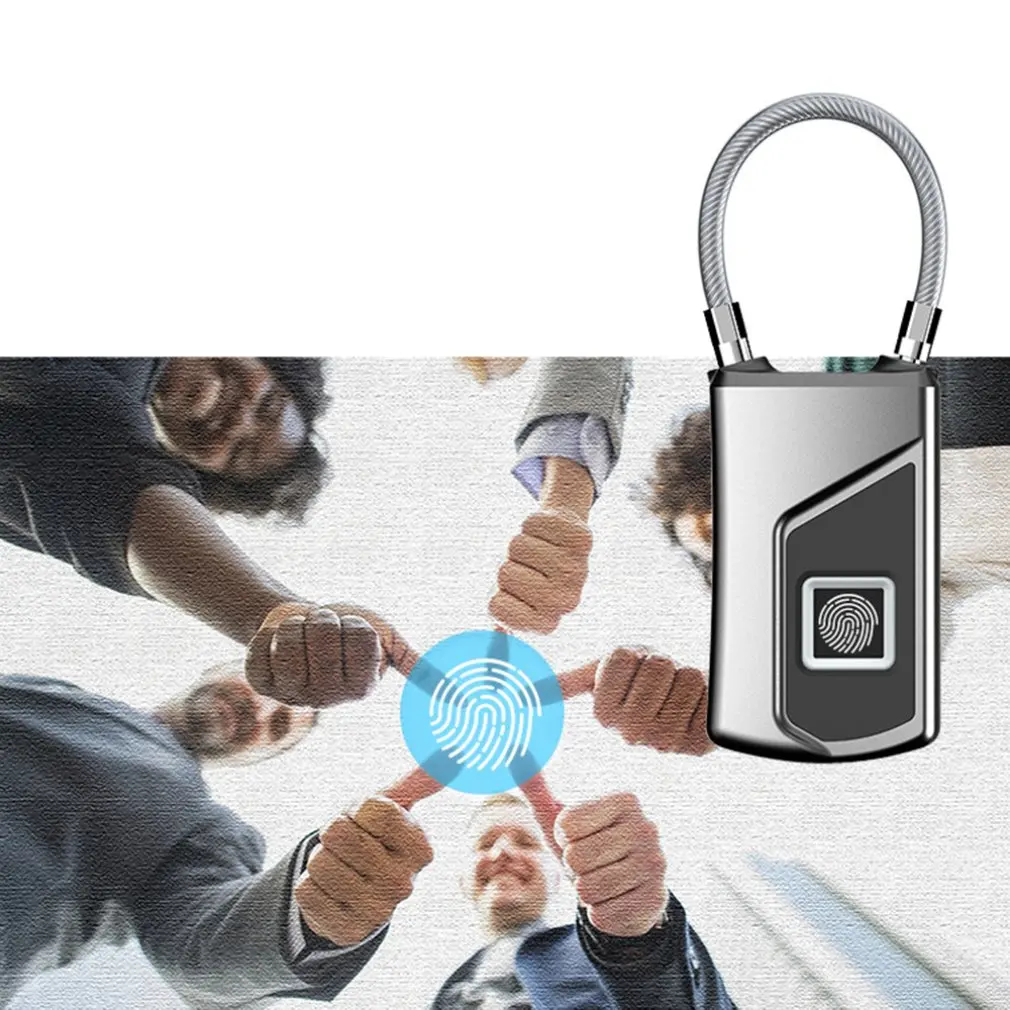 USB Перезаряжаемый смарт-замок без ключа отпечатков пальцев IP66 водонепроницаемый Противоугонный замок безопасности дверной багажный замок для чемодана