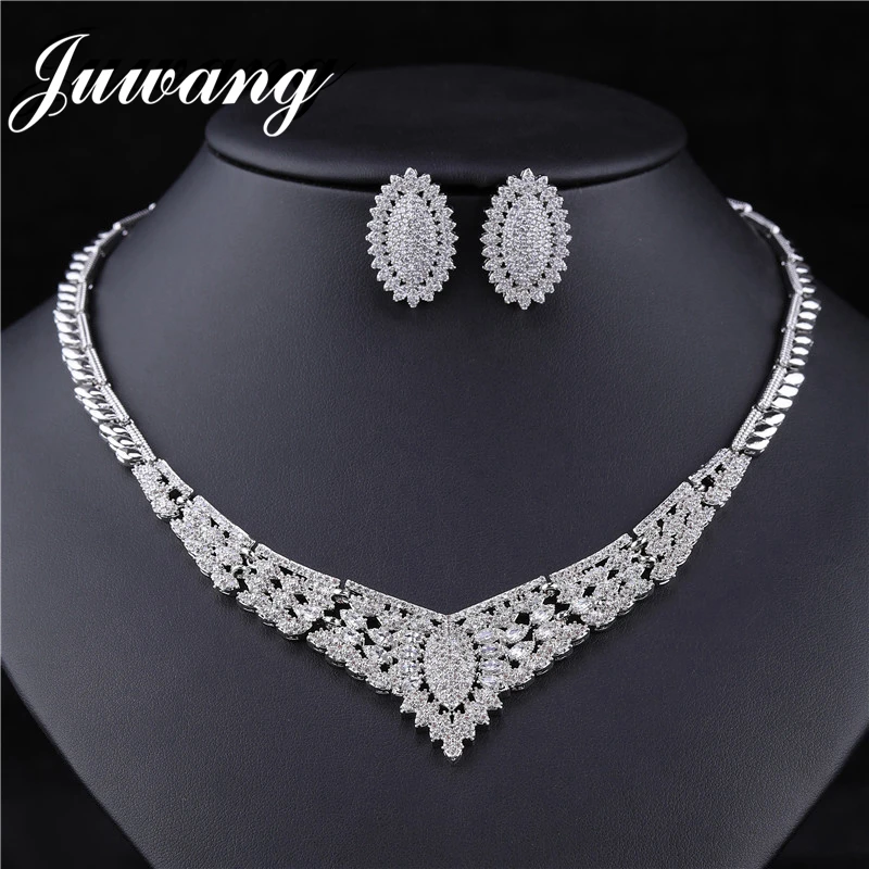 JS18120142 JUWANG, африканские Свадебные ювелирные изделия, Дубай, турецкие ювелирные изделия, романтические цветные дизайнерские ювелирные наборы, ожерелье, Acero Inoxidable Joyeria Mujer - Окраска металла: JS18120142