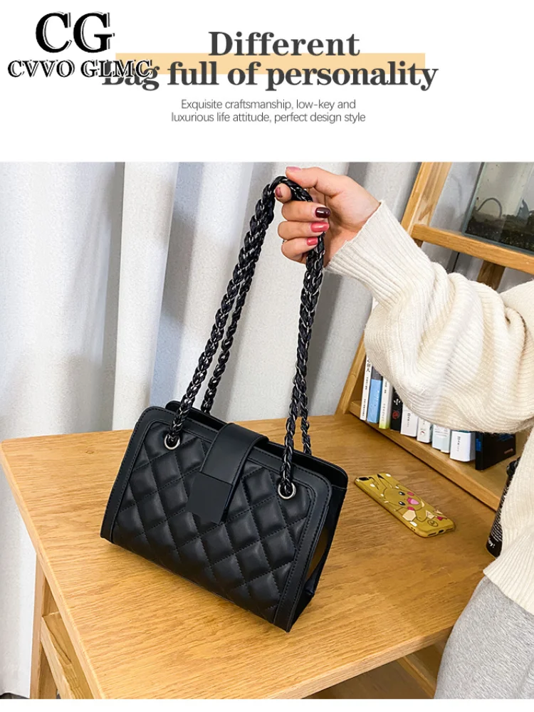 

Cvvo Glmc Small PU Leather Crossbody Bags for Women 2021 Designer Handbags Chain Shoulder Simple Purses