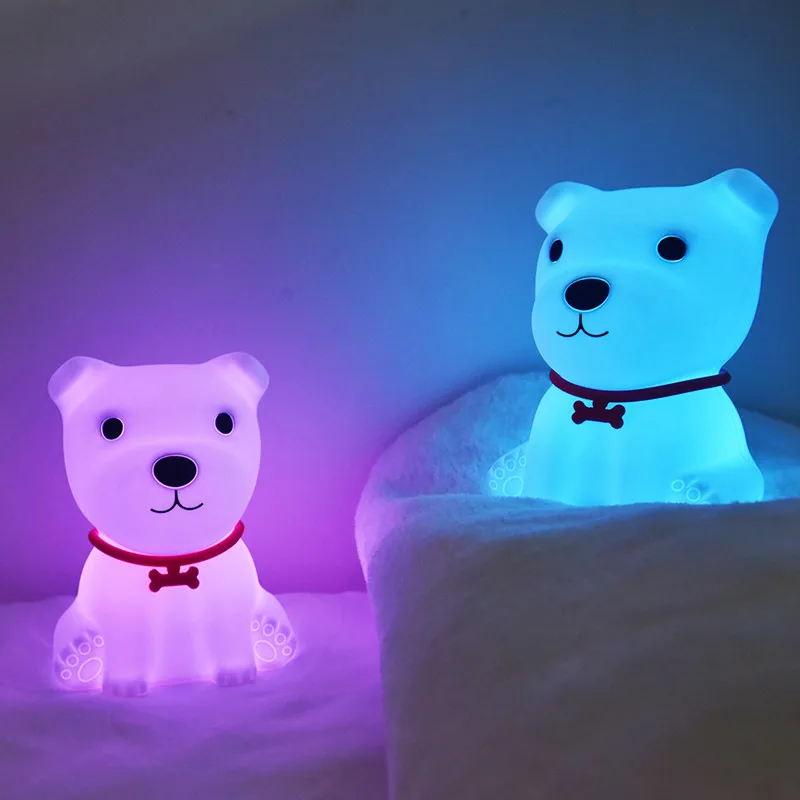 

New Kawaii LED Kids Night Lights Touch Sensor Funny Dog Remote Control Room Decor Colorful Table Lamp Bedroom Children Baby Gift