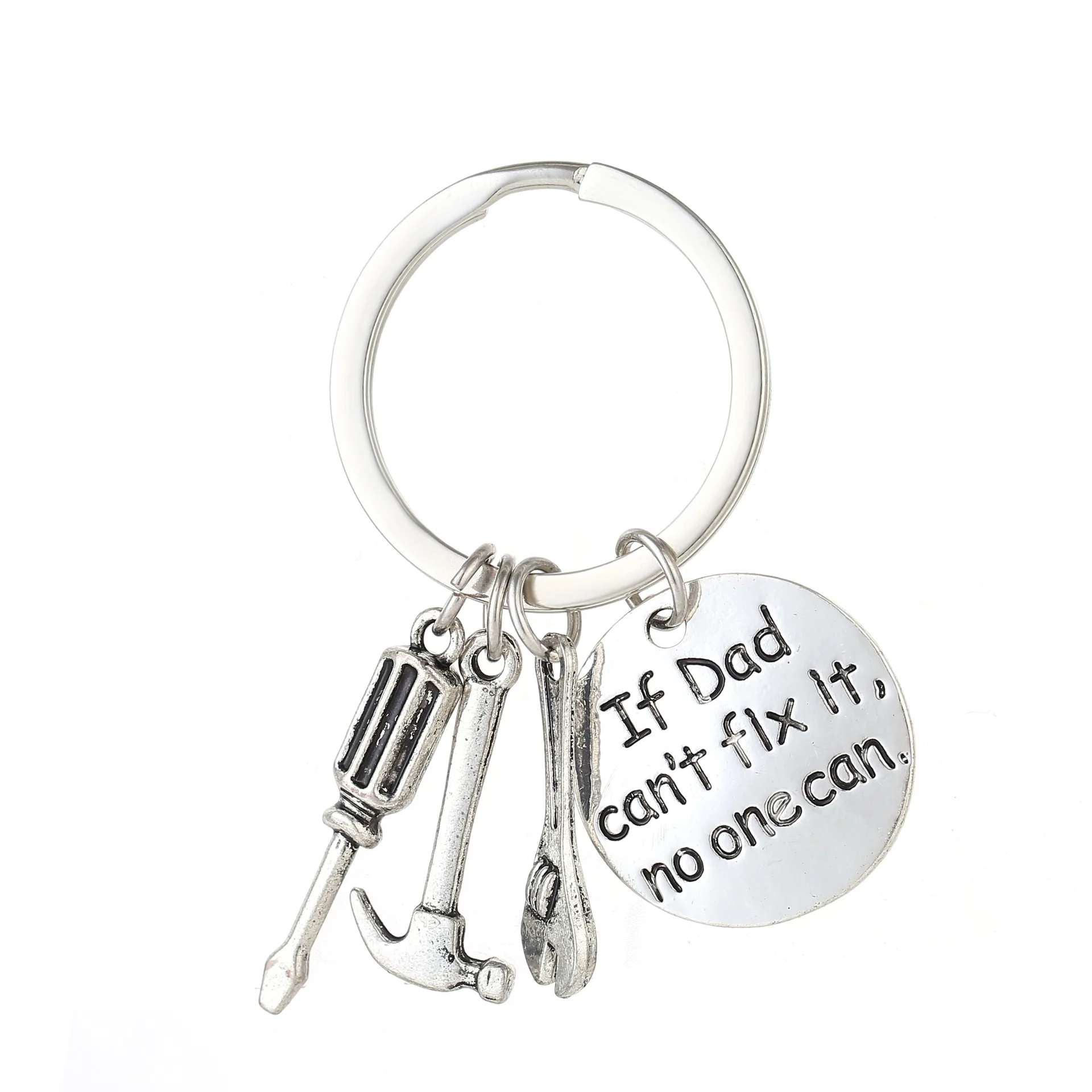 

Best Father's Gift "If Dad Can't Fix it No One Can” Hammer Screwdriver Wrench Pendant Keychain Jewelry