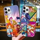 Чехол для телефона Apple IPhone 12 Mini 11 Pro XS MAX XR X 8 7 6 Plus 2020, Черный Водонепроницаемый роскошный чехол, Модный чехол для девушек, Винкс