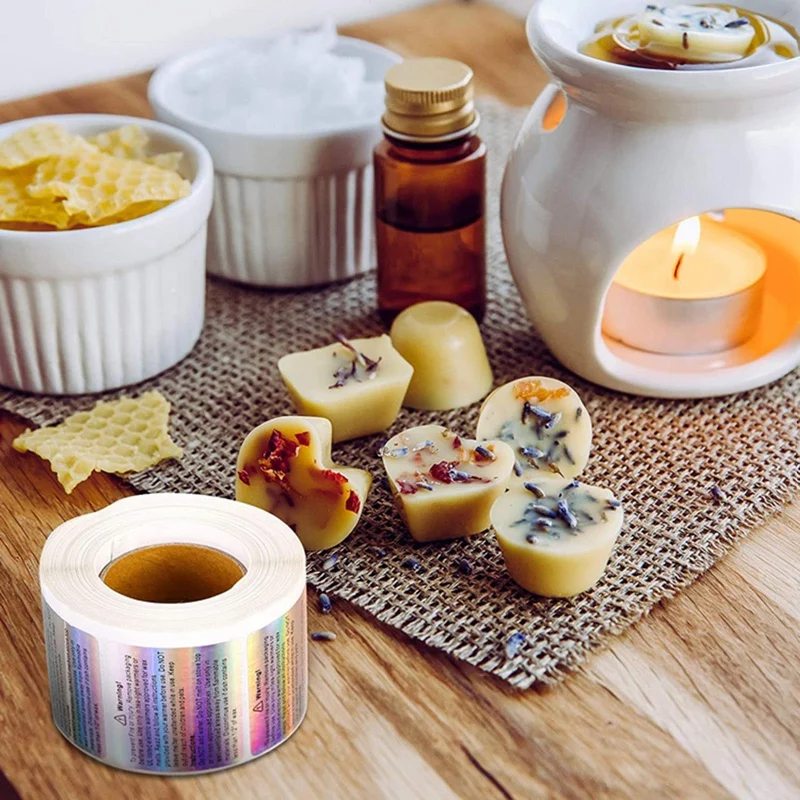 

Holographic Stickers Roll Candle sticker DIY set accessories laser warning labels handmade Safety decoration