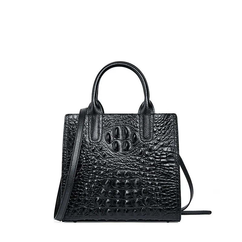 

Johnature Luxury Handbag 2021 New Genuine Leather Crocodile Pattern Women Bag Fashion Large Capacity Cowhide Shoulder Bags