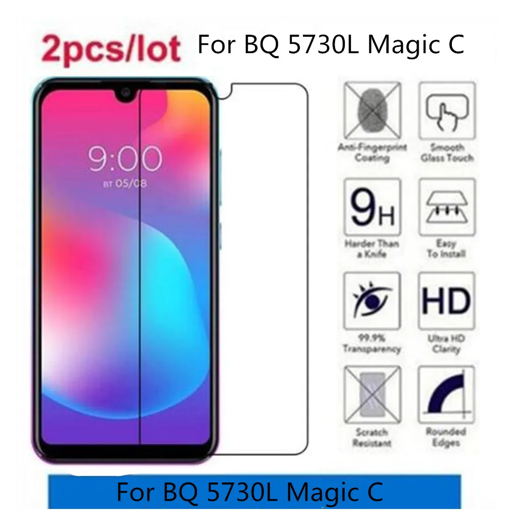 

Закаленное стекло 9H 2.5D, защитная пленка для BQ 5730L Magic C, 2 шт./лот