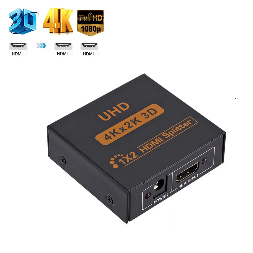 4K HDMI-совместимый сплиттер 1080P видео коммутатор 1 в 2 выхода усилитель двойной