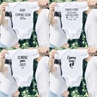 Детские скоро в продаже 2021 Беременность раскрыть боди для малышей объявление Беременность объявление младенческой комбинезон для детей односторонняя одежда
