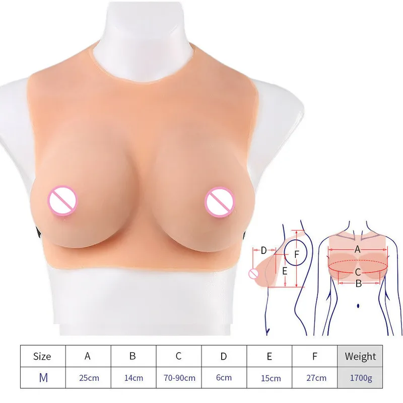 D Cup Halfbody Silicone Breast Forms fake boobs TG Crossdresser False Boobs Enhancer Crossdresser Wireless Bra Mastectomy Bra
