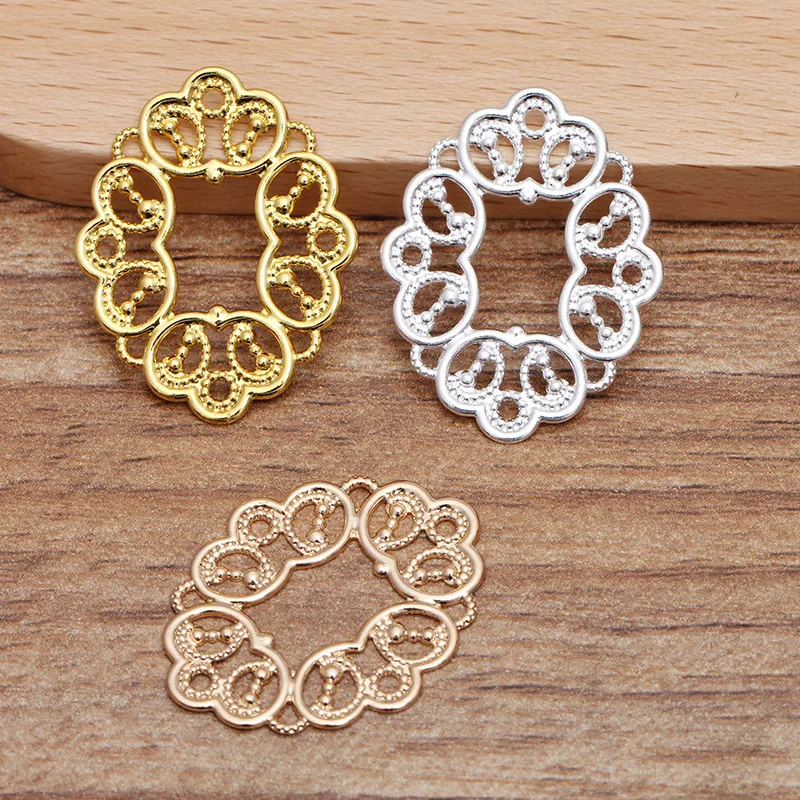 20 шт./лот 27*21 мм латунные филигранные подвески соединители для изготовления