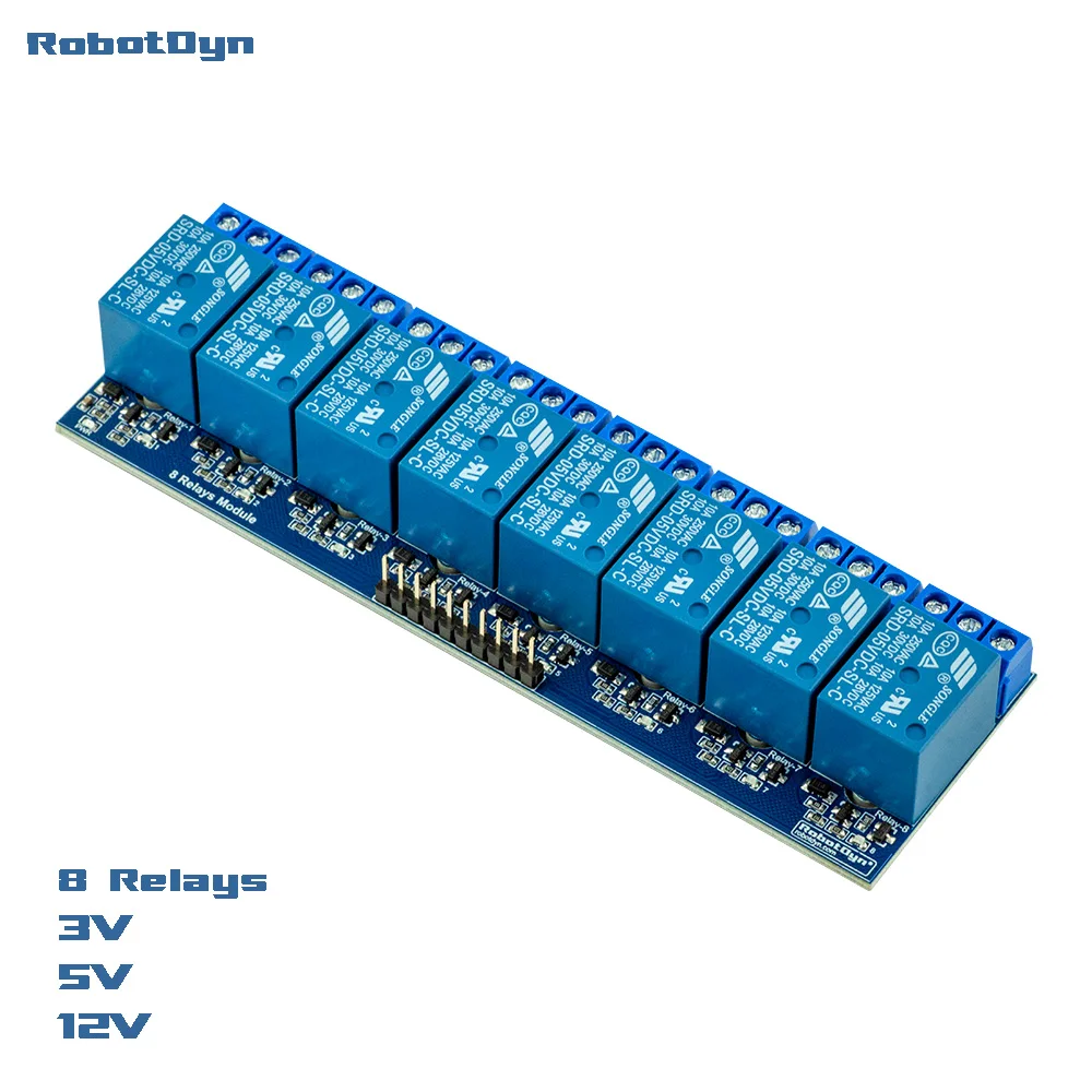 Релейный модуль 8 контактных реле для 10 А, 3,0 в, 5,0 в, 12 В (3,0 в для Raspberry B Pi/Φ/STM32) для проектов «сделай сам»
