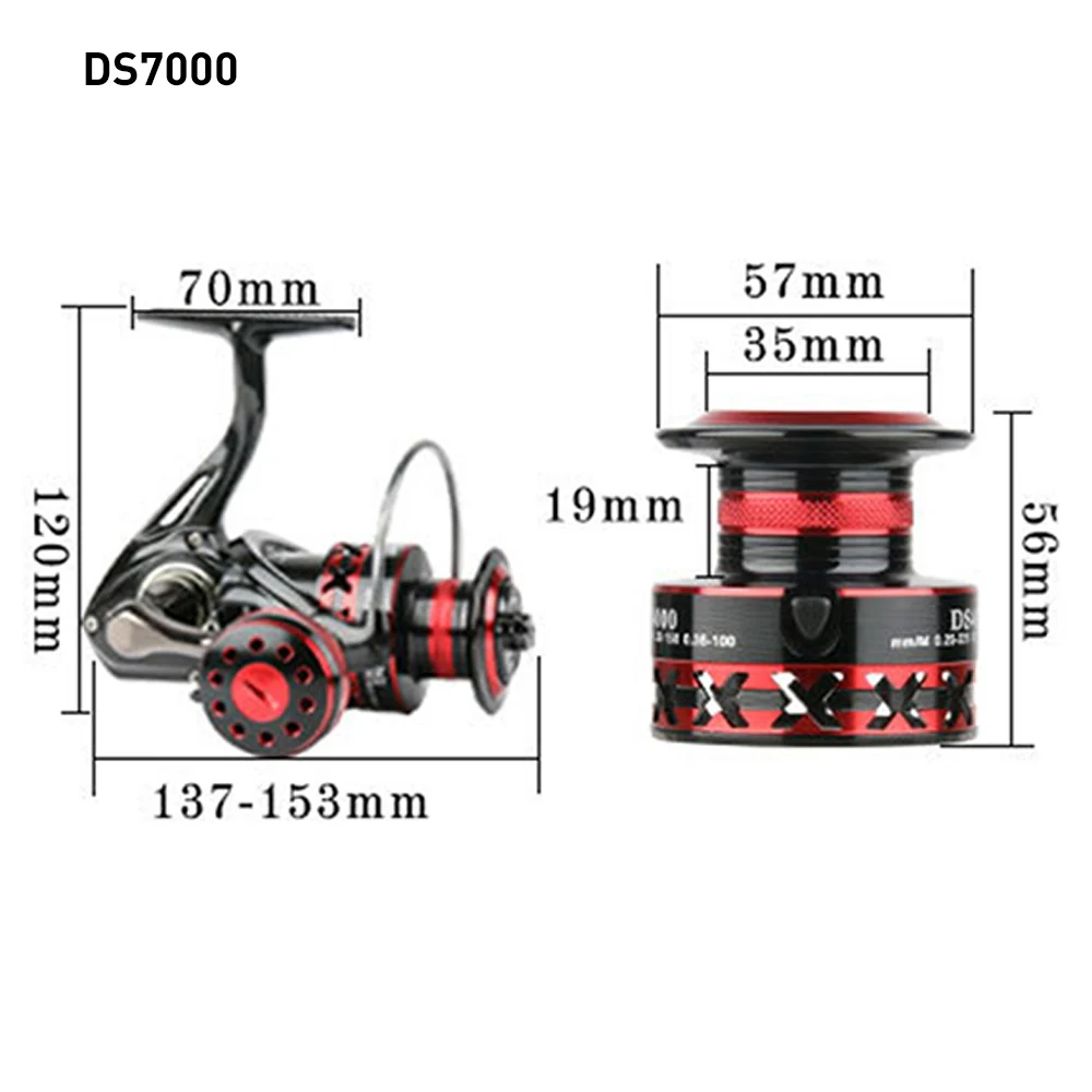 

READY STOCK Lizard Max Drag 30kg 2000-7000 Size 12+1 Ball Bearings Big Trolling Fishing Reels Carp Metal