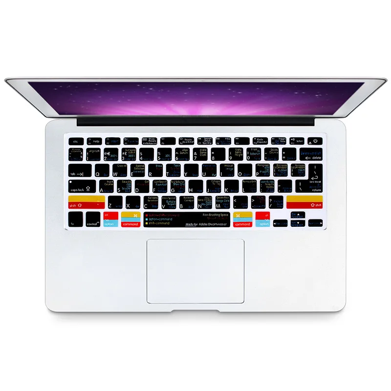 Силиконовый чехол для клавиатуры HRH Dreamweaver Hotkey функциональная защита Mac Air Pro Retina 13