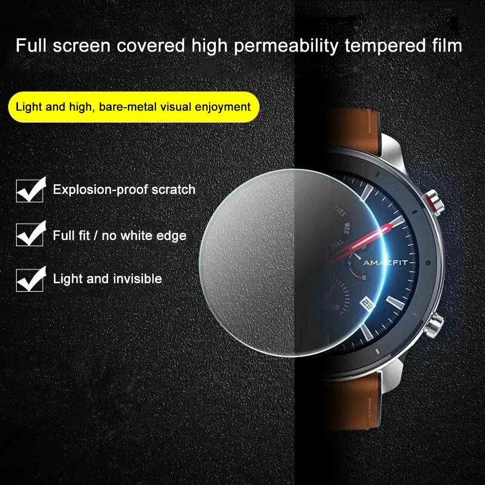 

FIFATA Glass Tempered Film For Xiaomi Amazfit GTR 47/42MM HD Clear Glass Film Full Cover Screen For Amazfit GTR Smart Watch