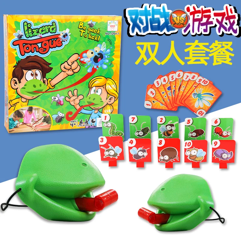 Маска Хамелеон ящерица ваггирующий язык лижущие карты настольная игра для детей