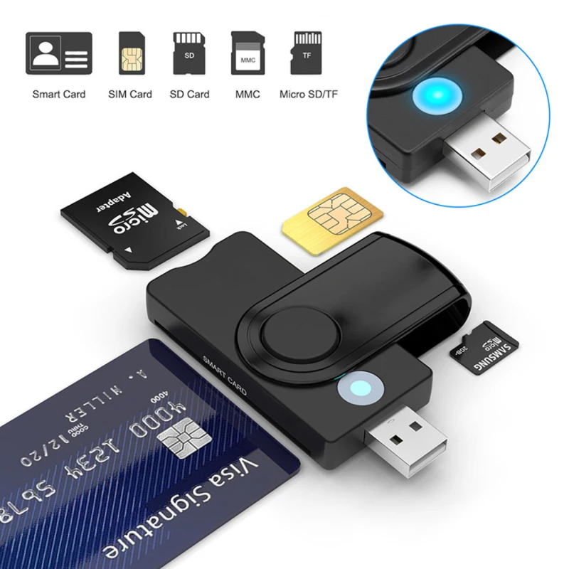 

Устройство для чтения смарт-карт USB 3,0 2,0 TF Micro SD, EMV, электронный, DNIE days