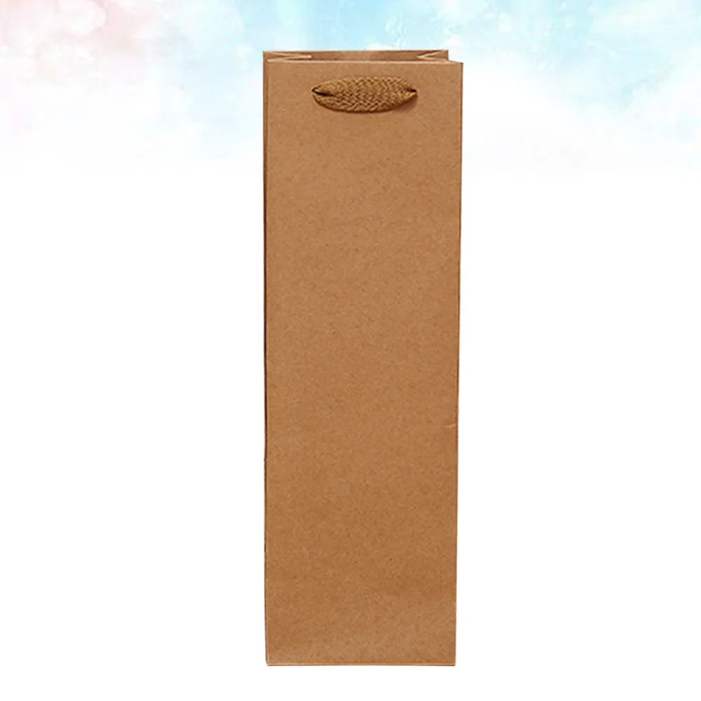 

12pcs Kraft Paper Red Hand Bag Drinks Packing Bag Storage Bag (Single-Vessle 11*9*35)