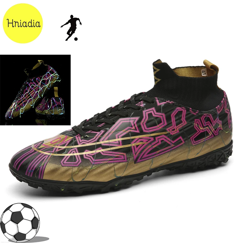 Hniadia Soccer Shoes Football Boots huteira Campo бутсы Zapatos De Fútbol бутсы футбольные TF/FG Luminous Football Shoe HOT SALE
Hniadia Soccer Shoes Football Boots huteira Campo бутсы Zapatos De Fútbol бутсы футбольные TF/FG Luminous Football Shoe HOT SALE