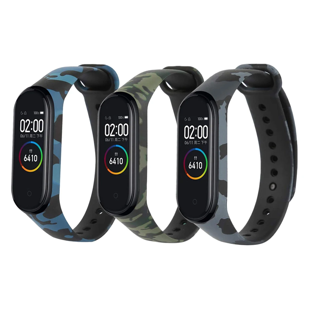 Силиконовый ремешок для Mi band 4 с разнообразным цветочным принтом miband 3 модный