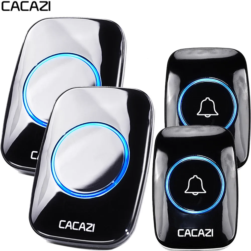 CACAZI 60 Chime 110DB беспроводной дверной звонок Водонепроницаемый 300 м Пульт дистанционного управления ЕС вилка умный дверной звонок батарея 1 2 3 Кнопка 1 2 3 4 Приемник