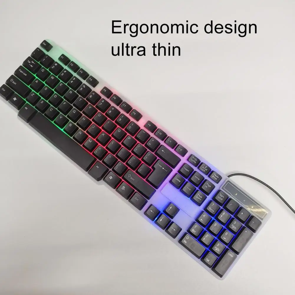 

104 Keys Backlight Semi-mechanical Spanish Language USB Wired Keyboard for Laptop Ultra-thin