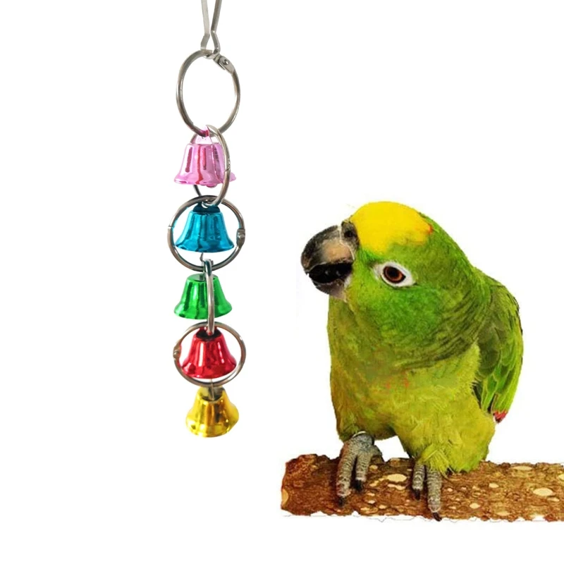 

7Pcs Bird Parrot Swing Chew Toy Colorful Beads Bells Pet Cage Hanging Hammock