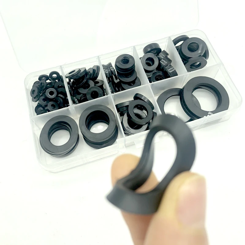 8 Sizes Black Insulation Sealing Ring Rubber Flat Washer Gasket Assortment Kit M3 M4 M5 M6 M8 M10 M15 M20 Home Improvement