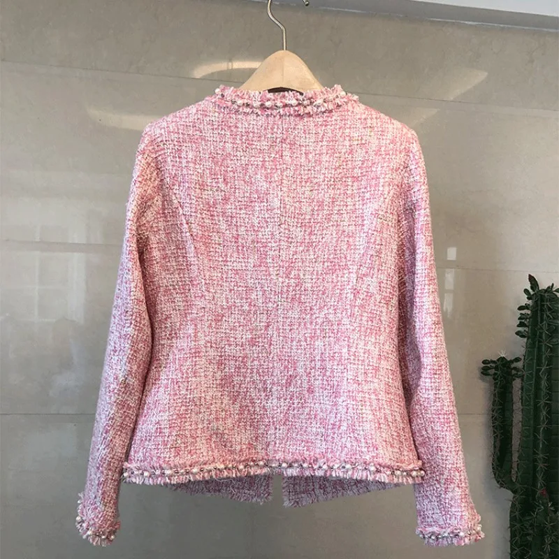 

Autumn Winter Women Tassels Mini Skirt Two Piece Set Brand Slim Fit Tweed Jacket Outfits Twill Formal Office Ladies Suit Sets